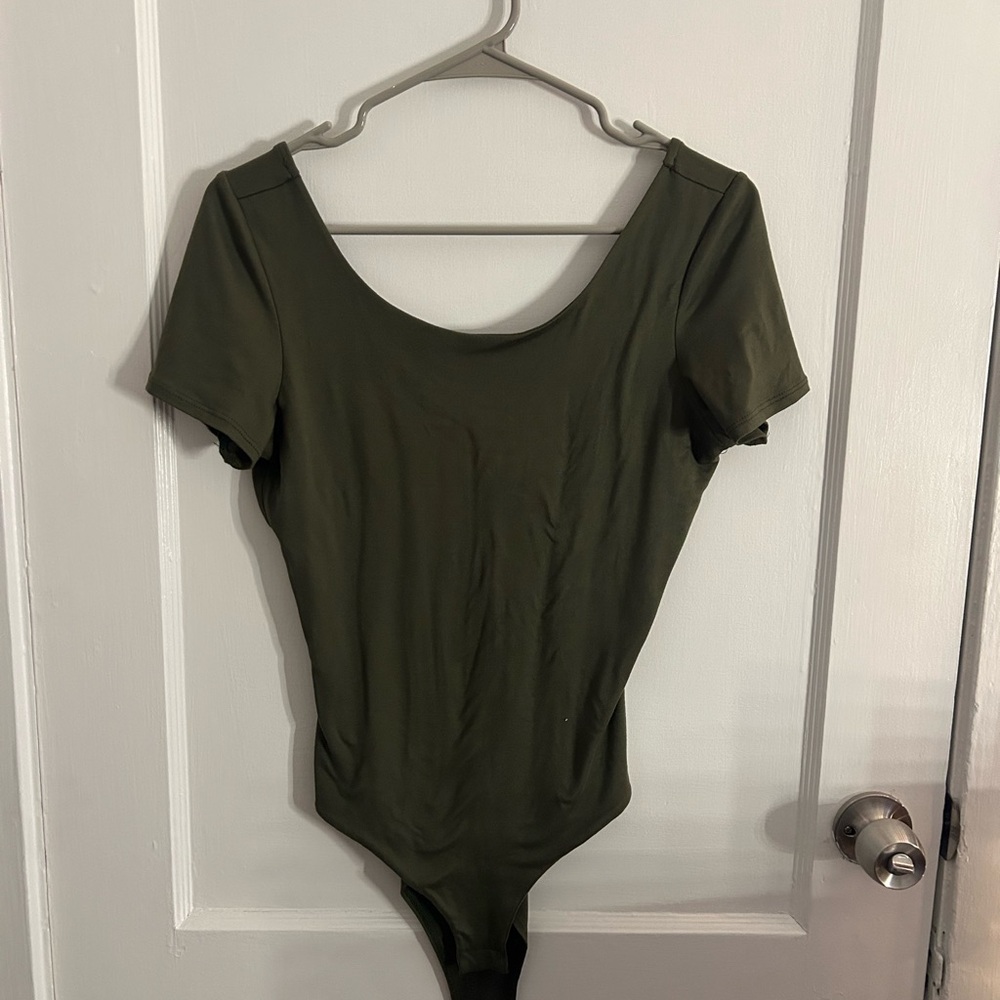 Pink Lily Olive Green Bodysuit